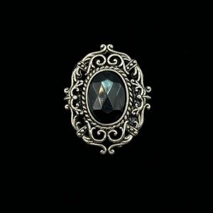 VINTAGE Black Rhinestone Baroque Button Cover